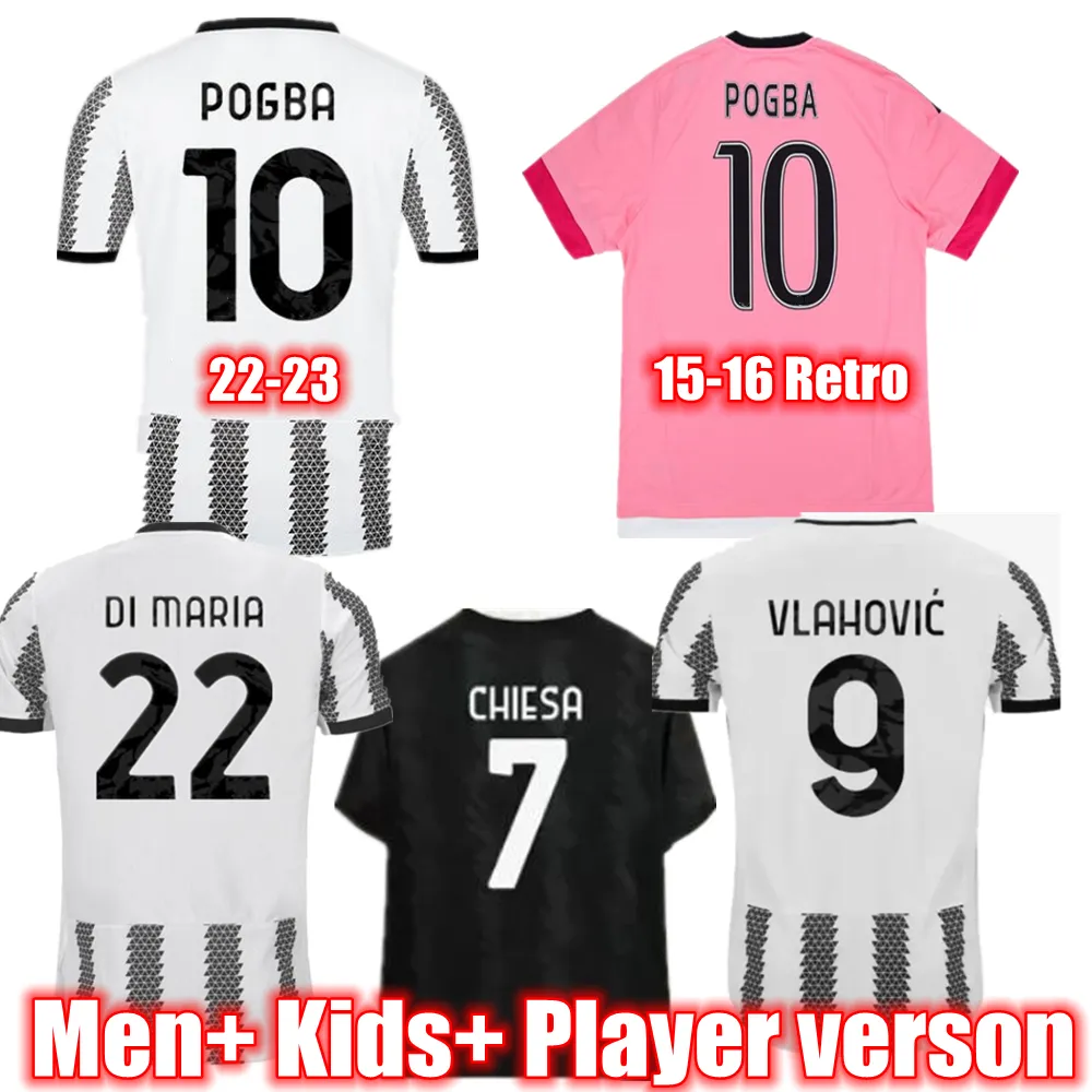Pogba di Maria 22-23 Koszulki piłkarskie domowe fan gracza wersja piłkarska koszule 2022 2023 KIT KIT 15-16 Retro koszulki