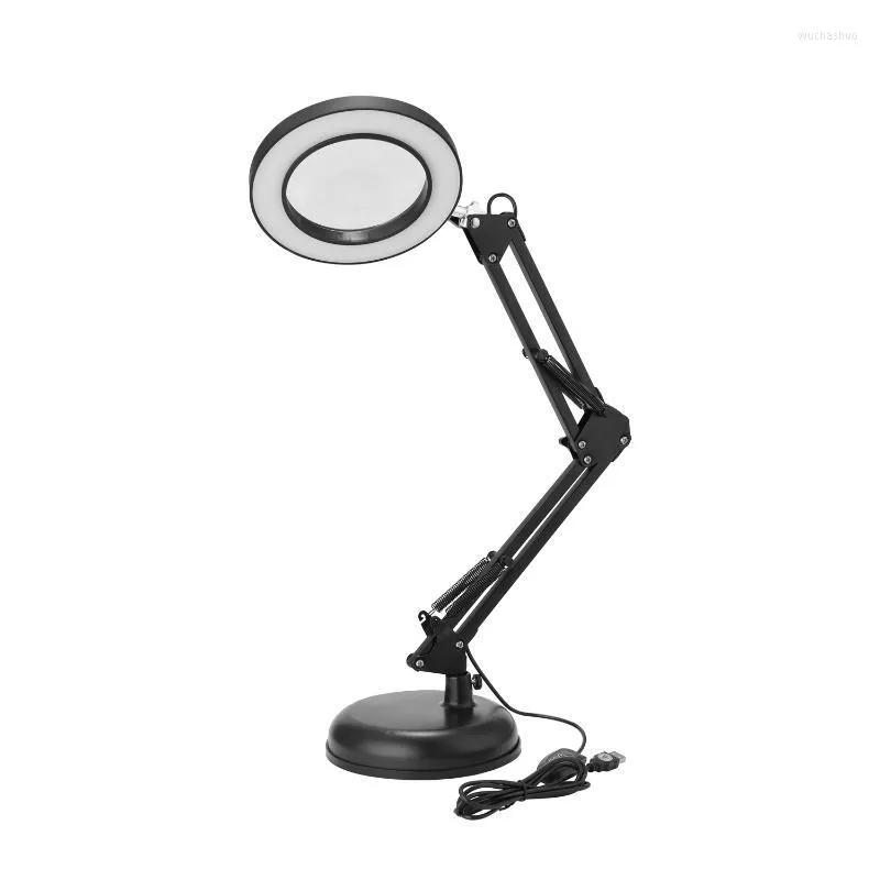 Lampes de table Bureau 8X Loupe Lumières Pliable Trois Modes de gradation Alimentation USB Lampes de lecture Table