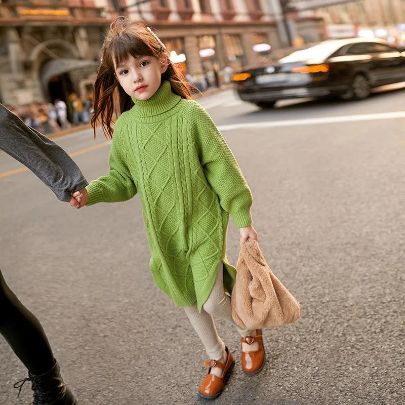 Girls green sweater dress sale