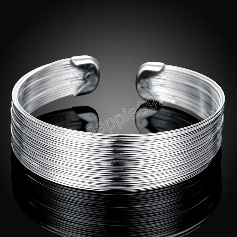 925 bracelets en argent sterling pour femme rétro lignes élégantes bracelet mode fête de mariage cadeau de noël fille étudiant bijoux