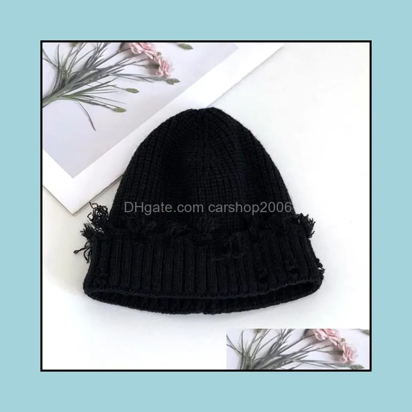 winter new woman burrs beanies hat fashion hole knitted bucket hat men casual warmer bonnet beggar melon skin cold hat wholesale
