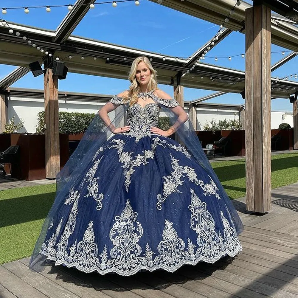 Quinceanera dresses blue and silver discount