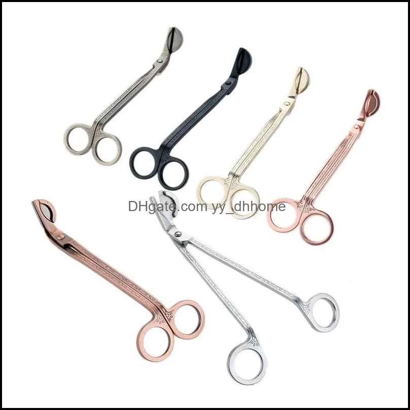 Scissors Hand Tools Home Garden Ll Stainless Steel Snuffers Candle Trimmers Rose Gold Candles Cutters Wick Trimmer Oi Dhqsn