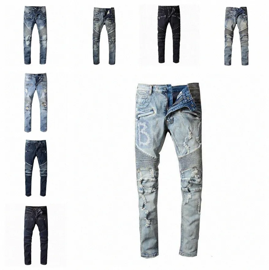 Mens Distressed Ripped Biker Jeans Slim Fit Motorcycle Denim For Men 2024 Light Wash Black Grey Blue Colors Skinny Fit Casual Streetwear Style From Iultraboost 49.71 DHgate.Com