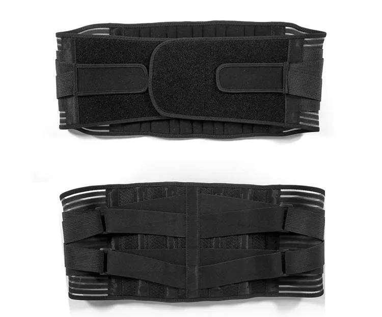 Adjustable Lumbar Support Belt For Men - Lower Back Pain Relief With Shoulder Straps For Work & Exercise, Size M Black