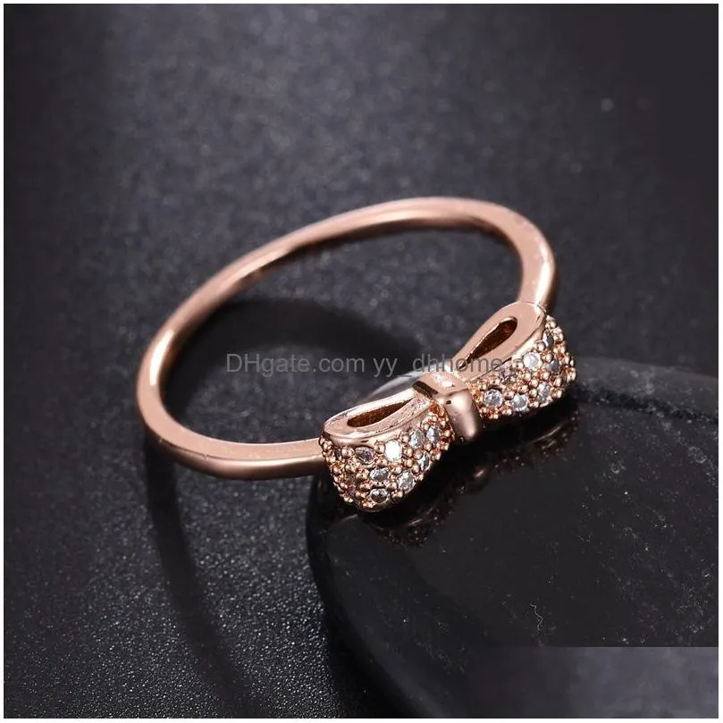 fashion jewelry black spider ring zircon diamond rings1028 fashion jewelry rose gold bowknot ring zircon rings