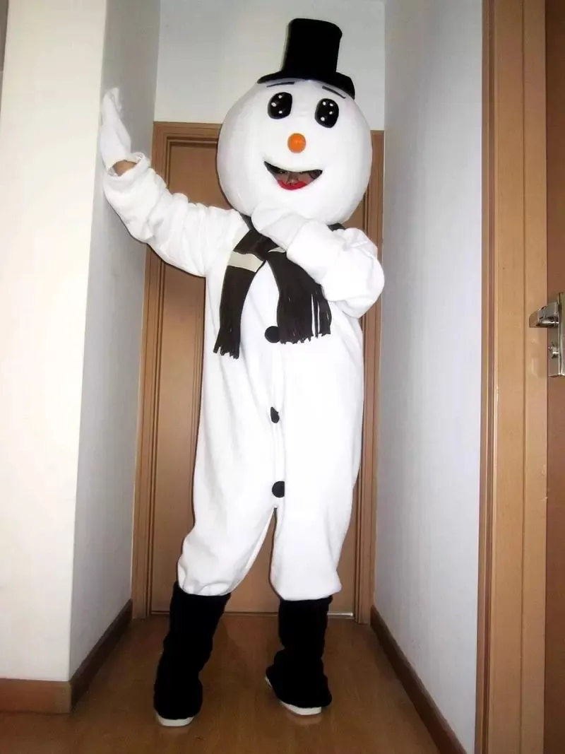 Svart hatt snögubbe maskot kostym halloween jul fancy party tecknad karaktär outfit kostym vuxna kvinnor män klänning karneval unisex