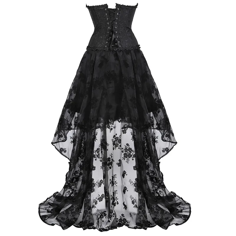 black tutu corset dress Black Leather Overbust Top & Satin Net Tutu Skirt Corset Dress 14XL