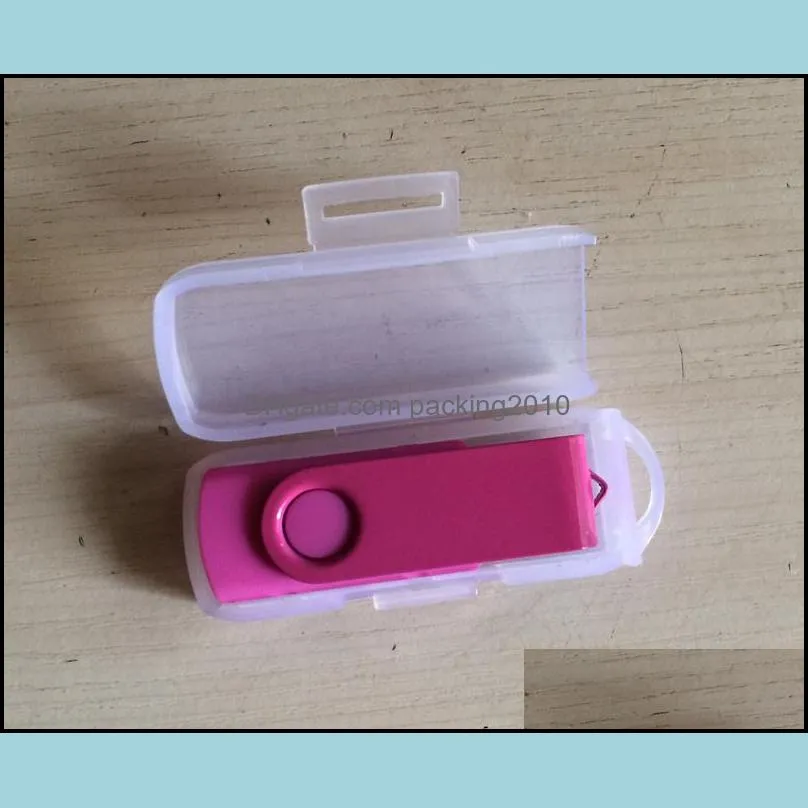 300PCS Rotatable USB flash drive packaging box Transparent mini box PP Box Size 69x25x15MM 2.72 x 0.98 x 0.59 inch