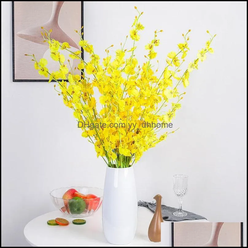 Decorative Flowers & Wreaths Artificial Silk Butterfly Orchid 10pcs Bundl Vases For Diy Dining Table Home Decor Wedding Christmas Fake