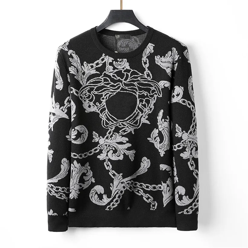 Designer luxury Men's Plus Size Sweaters turtleneck lapels classic knit pullover Casual high quality black autumn winter fashion senior retro M/L/XL/XXL/XXXL/3XL 4455