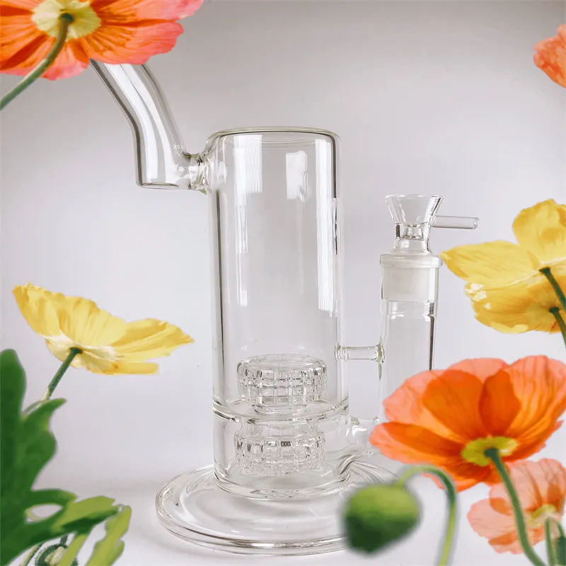 Najnowszy jasny i gładki Mobius Matrix Glass Glass Hookh 2 Percs 12 cali Wysoka rura (GB-186) Dual Opona System Bongs