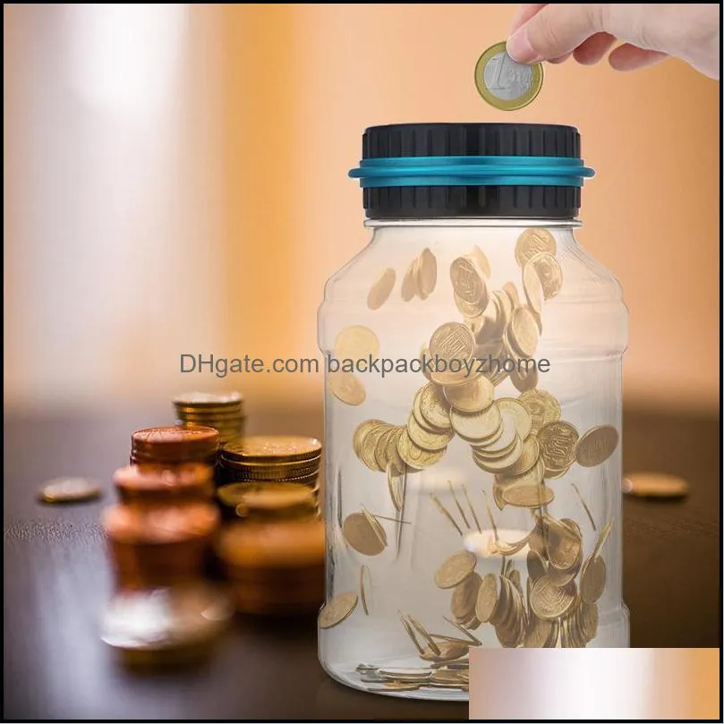 Storage Bottles & Jars 2.5L Piggy Bank Counter Coin Electronic Digital LCD Counting Money Saving Box Jar Coins For USD EURO GBP