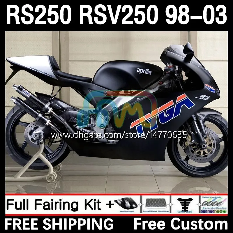 Tampa do corpo e do tanque para Aprilia RS-250 RSV 250 RSV-250 RS250 RR RS250R 98 99 00 01 02 03 4DH.22 RSV250 98-03 RSV250RR 1998 1999 2000 2001 2002 2003 Fairing Kit Matre