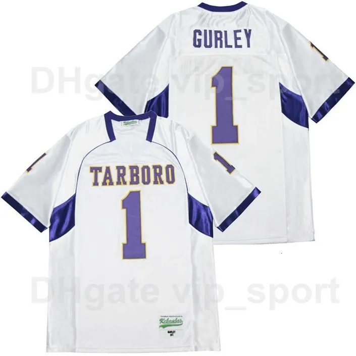 C202 Men Tarboro Varsity High School 1 Todd Gurley Jersey Football Sport Sport Pure Cotton Team cor Branco toda costura