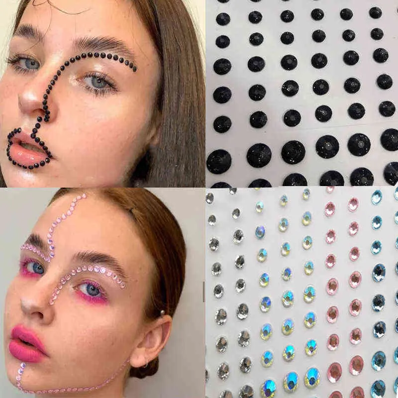 Rhinestone Stickers Faux Pearl Self Adhesive Festival Face Jewels