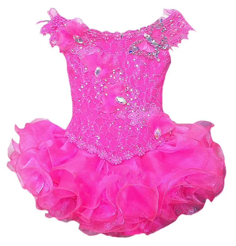 Girl's Dresses Little Baby Girls Short First Pagenant Dance Ball Gowns With Lace And Beaded Toddler Ruffled Birthday Infant Festival Dresses