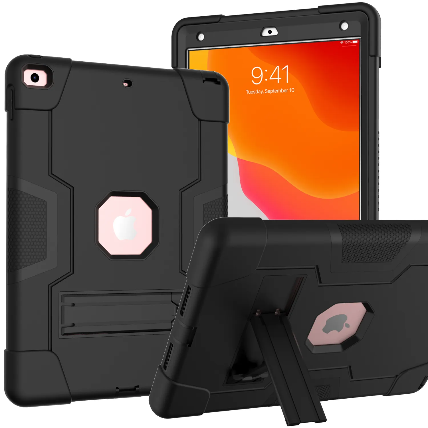 Robot Armor Hybrid Kickstand Case für iPad Mini 1 2 3 Air Pro 9.7 5. 6. Generation Schlagstoßfeste Abdeckung Ständer Kunststoff TPU Schale