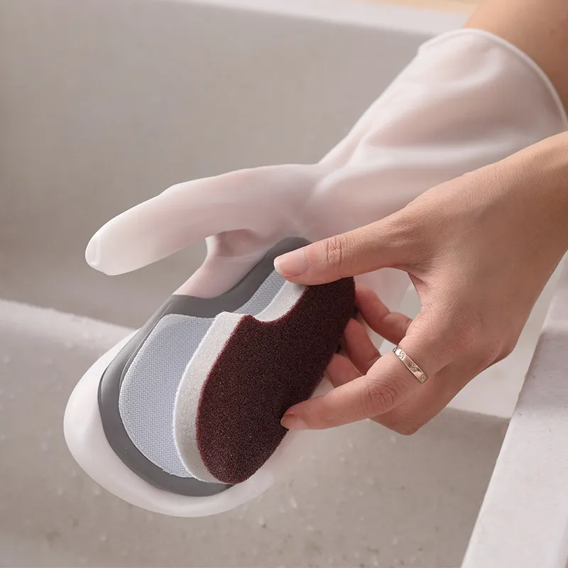 Selected Magic Silicone Dishwashing Gloves Kitchen Brush Pot Cleaning Artifact Multifunctional Magic Brush PVC Dishwashing Gloves