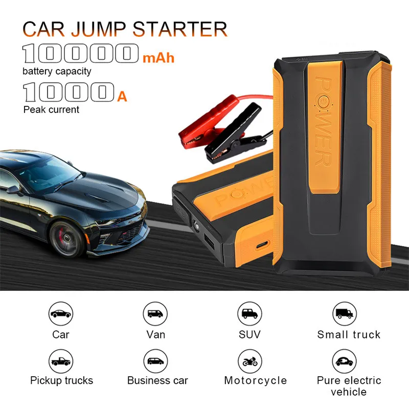 Baseus Car Jump Starter Power Bank 10000mAh Portable Car Battery Starter  12V Auto Starting Device 1000A