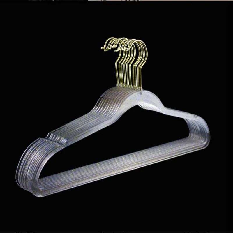 40-45 cm icke-halkhängare transparent hängande plastkläderhängare osynlig garderobshängare