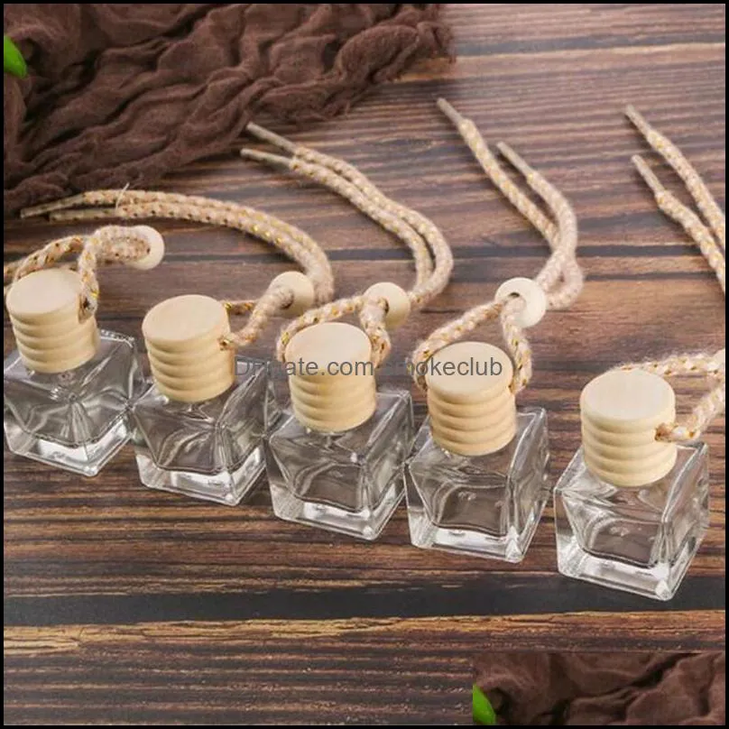 Car perfume bottle car pendant perfume ornament air freshener for essential oils diffuser fragrance empty glass bottle