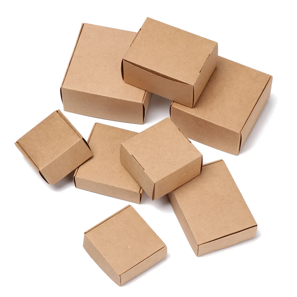 10шт/лот многоразмерная картонная бумага коричневая картонная картонная мыло белая ремесленная бумага Подарочная коробка черная упаковка ювелирные изделия