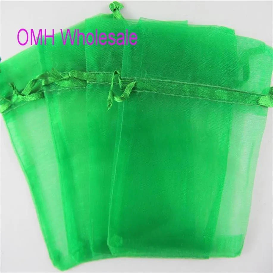 OMH whole 100pcs 10x12cm 25 color Pink green mixed nice chinese voile Christmas Wedding gift bag Organza Bags Jewlery Gift Pou273t