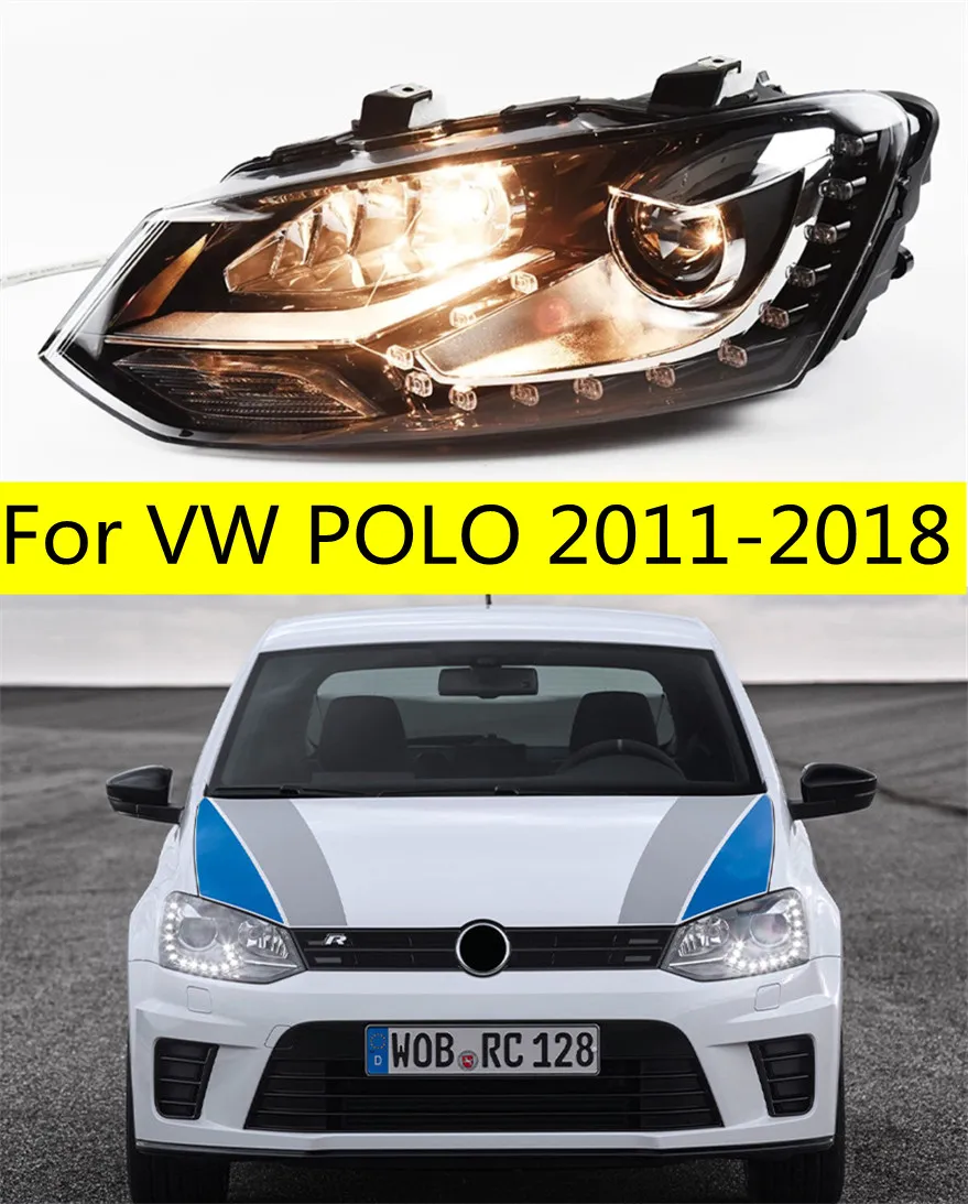 2 PCS Luci per auto Parti automobilistiche per VW POLO 20 11-20 18 GTI Tipo Modifica Fari a LED Faro a LED Doppio proiettore Merci