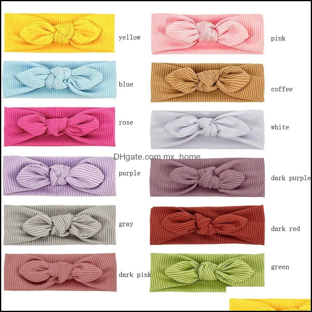 15874 infant baby bunny ear headband kids candy color hair band children headwear kid accessory 12 colors