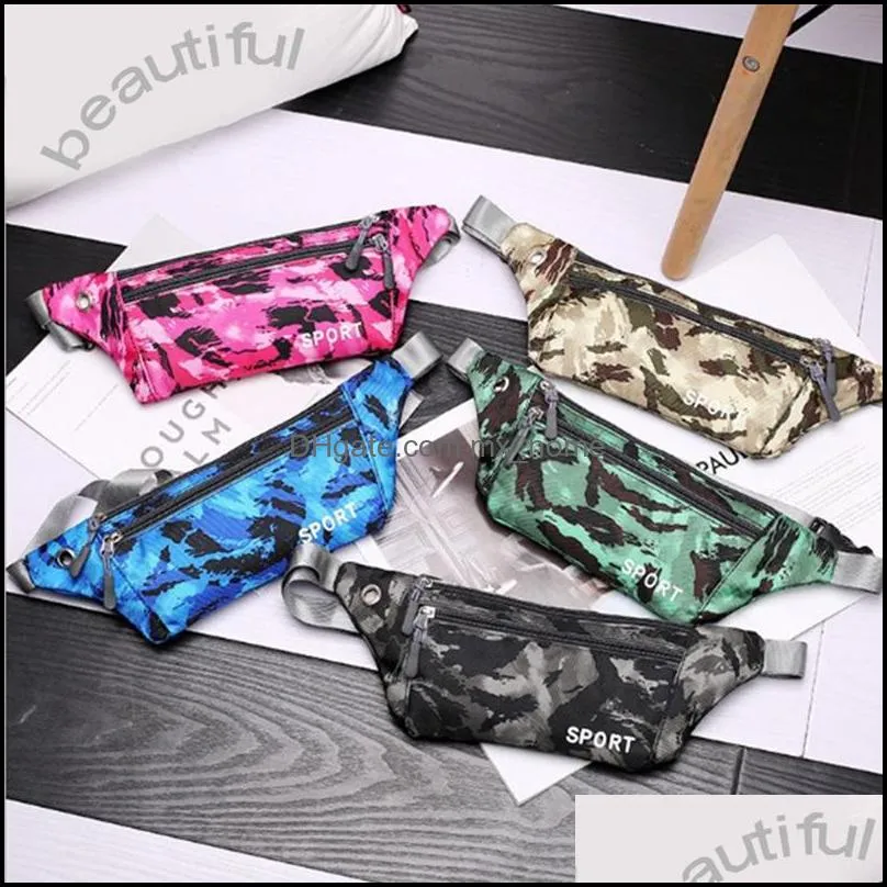 camouflage travel sports fannypack outdoor stretch sports pack men women convenient breathbable waist pack waterproof phone belt bag