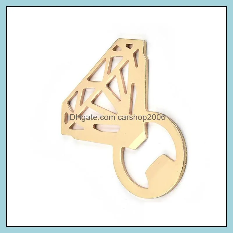 diamond shape bottle openers novelty laser logo personalize bottle openers stainless steel beer openers silver gold