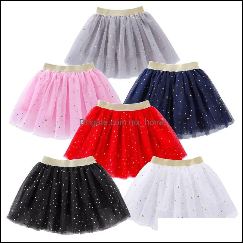 kids clothing girls net yarn mesh gauze skirts children star glitter sequin lace ballet puffy skirt summer fashion korean version baby clothes