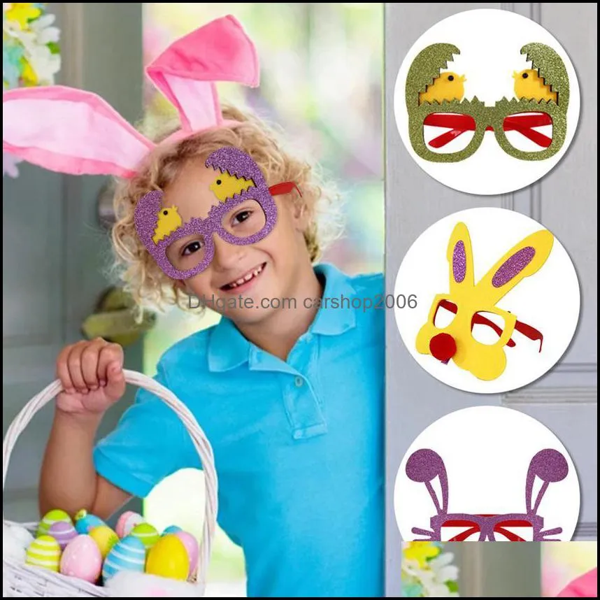 2022 easter glasses egg bunny chick party favor rabbit ear eyeglass frame decoration party favor kids gift