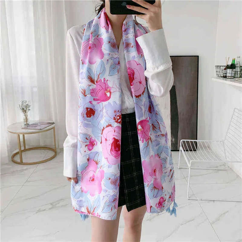 Tiktok Net Red Hot Bell Printing Elegant Cravat Atmosphere Bow Tie Sechreen Sungren Spring Summer Beach شال