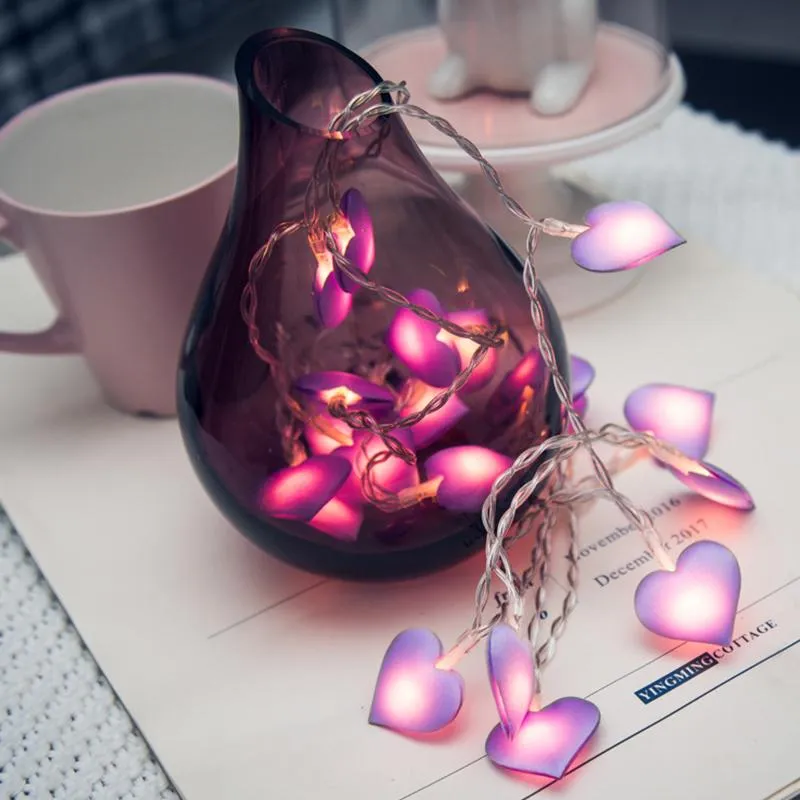 Cordes coeur en forme de chaînes lumières éclairage fantaisie pour la chambre à coucher lampe à la chambre alimentaire festival de fête décor à la maison donned led