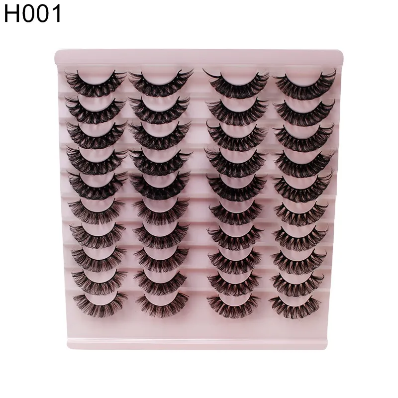 20pairs DD Curl 3D Faux Mink Eyelashes Natural Thick Russian False Eyelash Cruelty Free Fluffy Soft Fake Lashes Extension Makeup