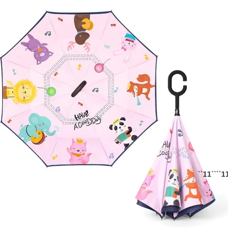 거꾸로 우산 핸들 리버스 폴딩 키즈 방풍 거꾸로 야외에서 방수 우산 여자 소년 Rre14103
