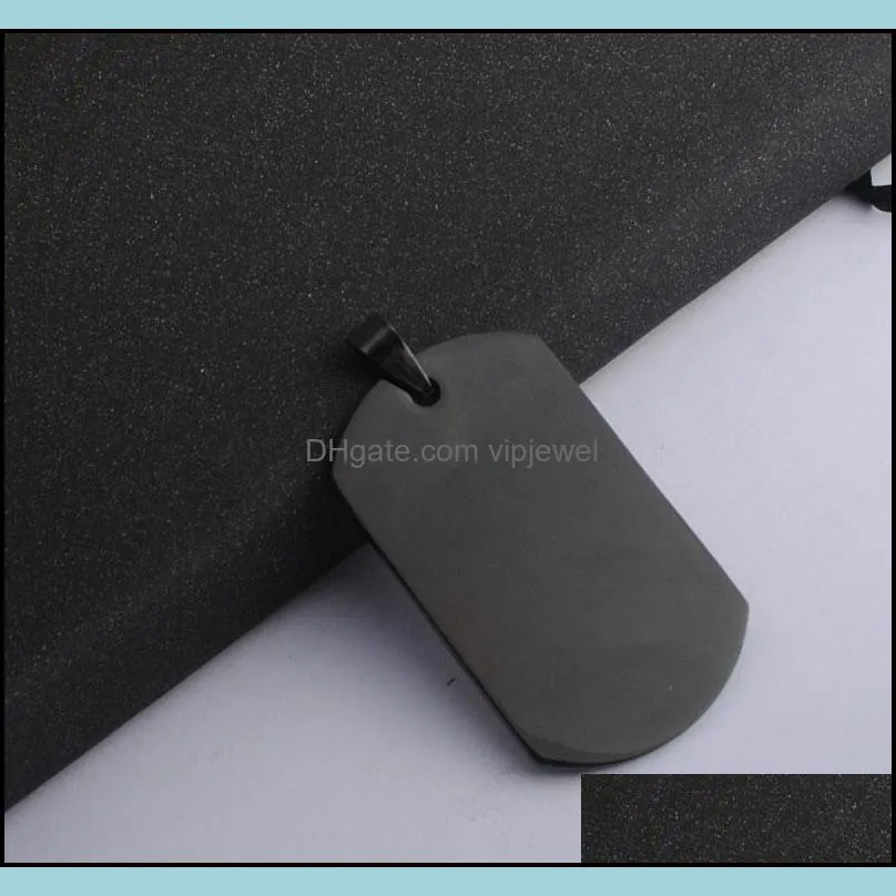 black color stainless steel dog tags charms men boy fashion pendant jewelry findings components for necklace