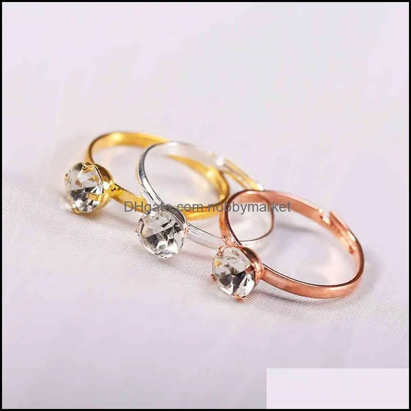 Bridal Jewelry paired diamond ring finger silver plating Gift Silver Plating