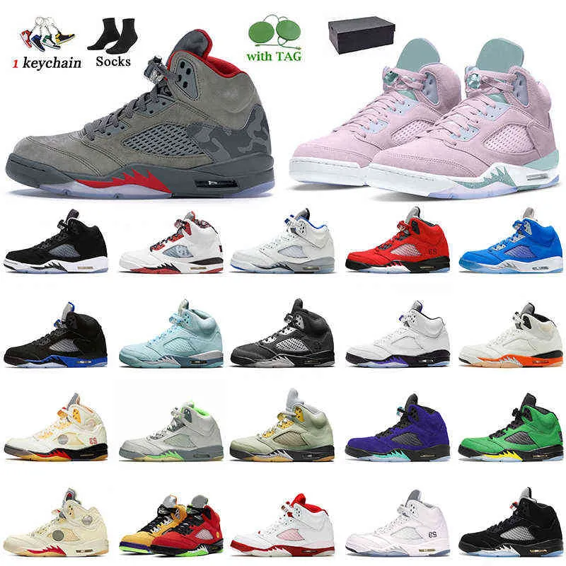 Top Quality 2022 Women Mens Jumpman 5 5s Easter Outdoor Shoes High OG Camo Concord Shattered Backboard White Oreo Bluebird Raging Bull