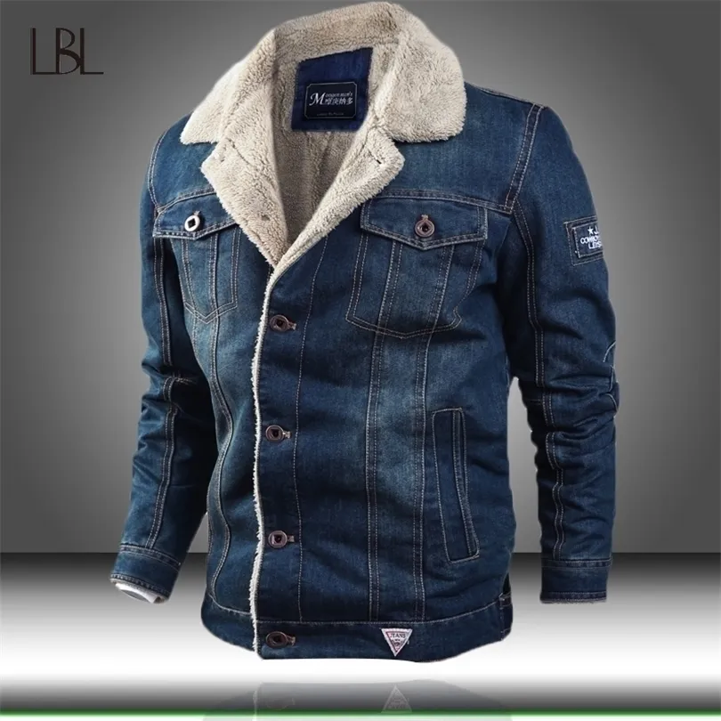 Hommes Veste et Manteau À La Mode Chaud Polaire Épais Denim Veste Mode D'hiver Hommes Jean Veste Outwear Mâle Cowboy Plus La Taille 4XL T200102