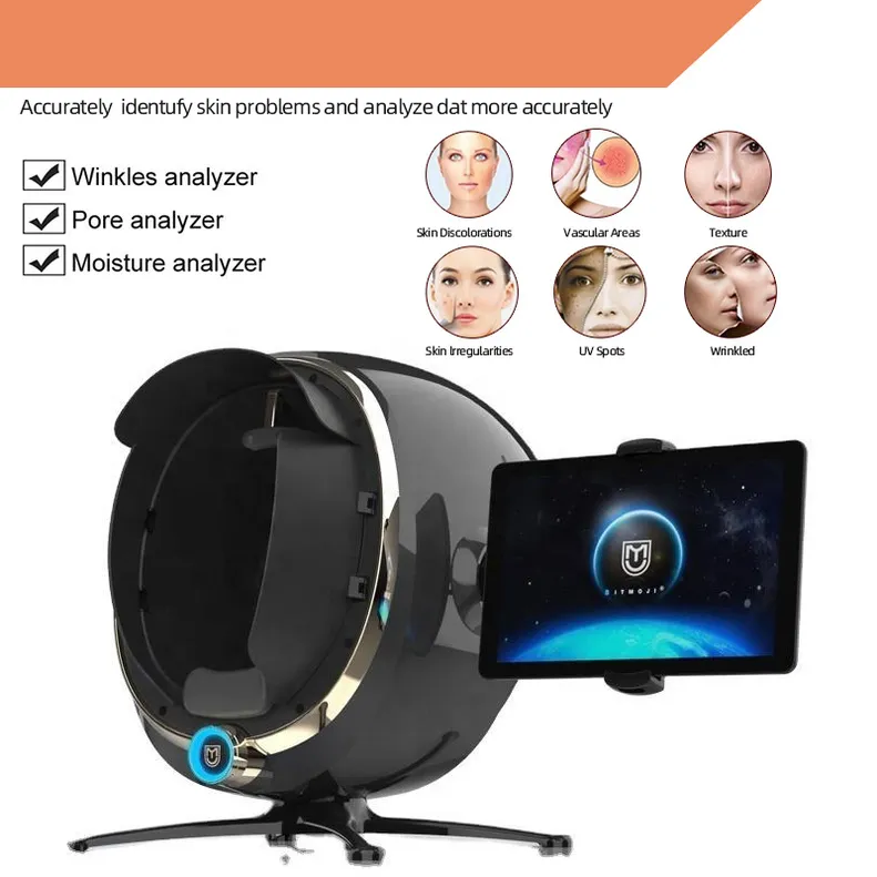 Newest Uv Rgb Pl Light Magic Mirror Digital Facial Analysis Scanner 3D Skin Analyzer For Measures Softness