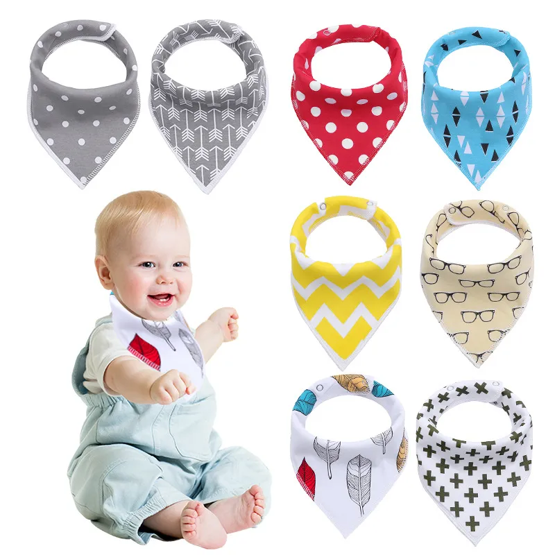 Baby Pacify Bibs Burp Cloths Double Layer Cotton Triangle Scarf Handkerchief Soothing Saliva Towel Wholesale