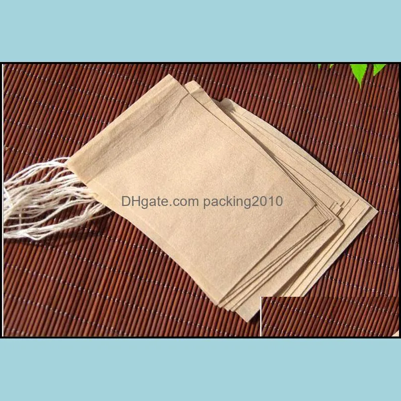 60 X 80mm Wood Pulp Filter Paper Disposable Tea Strainer Filters Bag Single Drawstring Heal Seal Tea Bags No bleach Go Green ZA1419