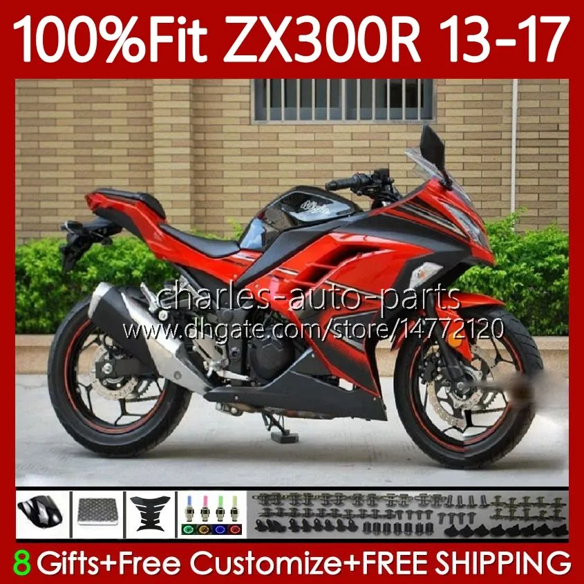 Premium Injection Body Kit for Kawasaki Ninja ZX300 ZX3R EX OEM Fairing in Stock Red 100 Fit High Quality