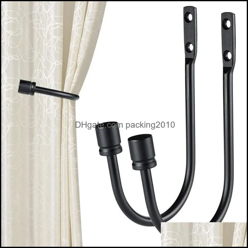 Other Home Decor 2PCS U Shaped Curtain Tieback Buckle Window Hangings Hook Wall Mounted Tassel Holdbacks Accessories