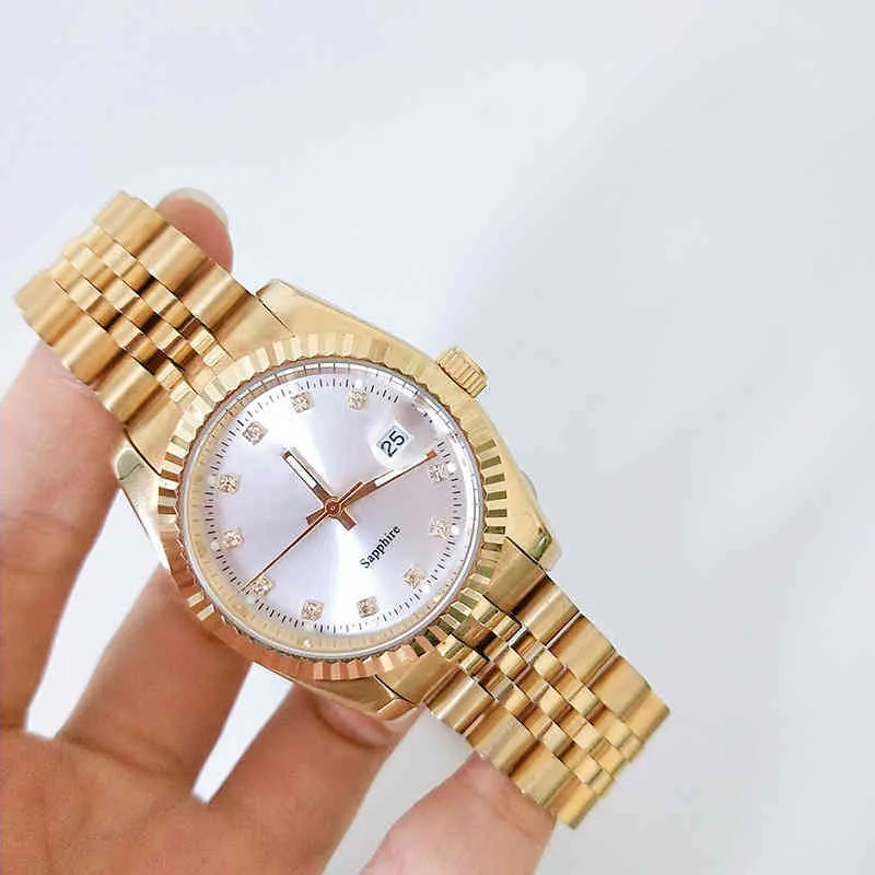 Luxury Mens Mechanical Watch Classic Fashion Band Calendar Five Stael Stal Stal Swiss ES Wristwatch