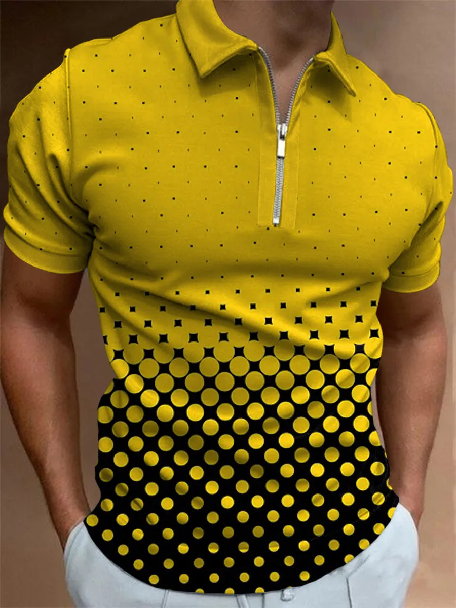 Été Polka Dot Imprimer Polos Chemise Top Qualité Hommes Polo Design T-shirts T-shirts Tops Homme Casual Vêtements De Luxe Streetwear T-shirts 3XL
