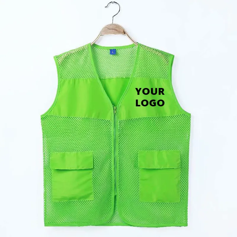 Customized Design Vests Print Your Own Men Women Sleeveless Work Vest Workwear Solid Company Uniform Male Safety Clothes 220722